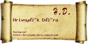 Hrivnyák Dóra névjegykártya